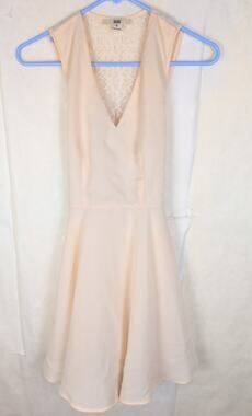 ISSI peach tie waist sheer lace back dress Size Small Retro Soft Girl Feminine
